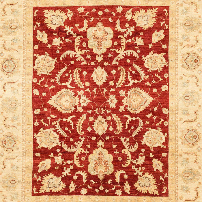 Machine Washable Abstract Orange Red Rug, wshabs3788
