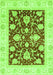 Machine Washable Oriental Green Traditional Area Rugs, wshabs3788grn