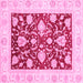 Square Oriental Pink Traditional Rug, abs3788pnk