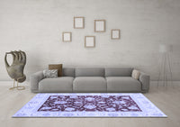 Machine Washable Oriental Blue Traditional Rug, wshabs3788blu