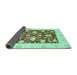 Sideview of Oriental Turquoise Traditional Rug, abs3788turq