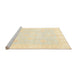 Sideview of Machine Washable Abstract Brown Gold Rug, wshabs3789