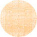 Round Oriental Orange Traditional Rug, abs3789org