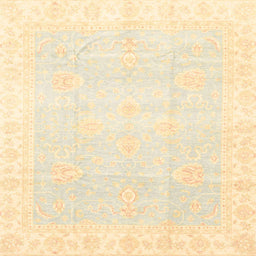 Square Abstract Brown Gold Oriental Rug, abs3789