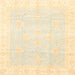 Square Abstract Brown Gold Oriental Rug, abs3789