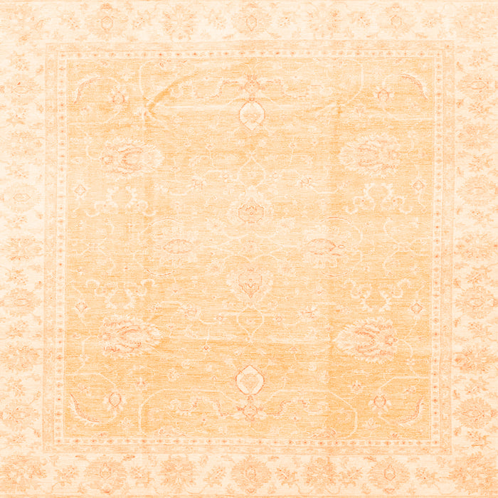 Square Oriental Orange Traditional Rug, abs3789org
