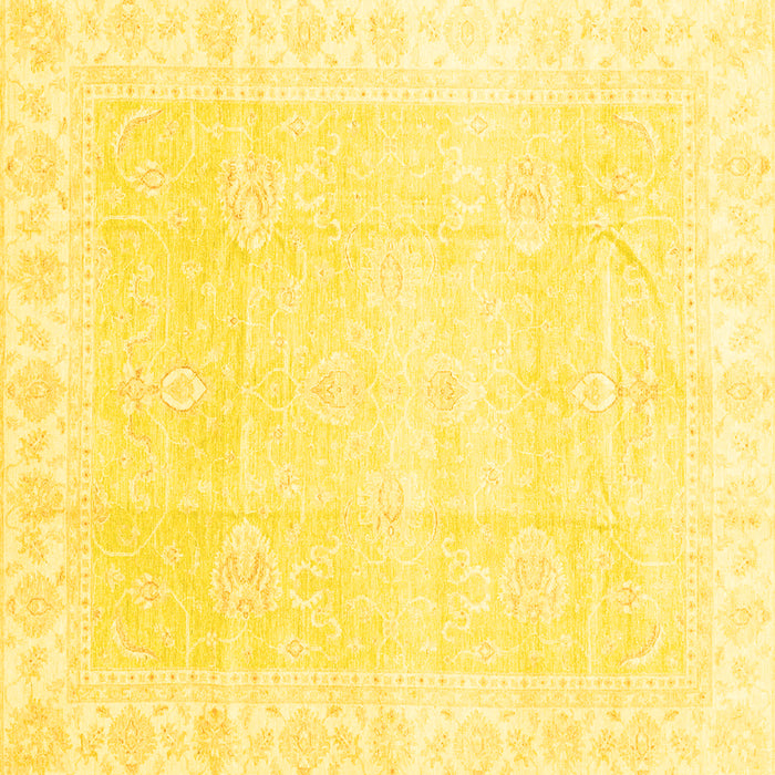 Square Oriental Yellow Traditional Rug, abs3789yw