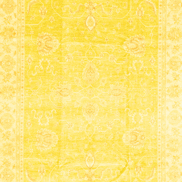 Machine Washable Oriental Yellow Traditional Rug, wshabs3789yw