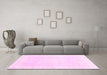 Machine Washable Oriental Pink Traditional Rug in a Living Room, wshabs3789pnk