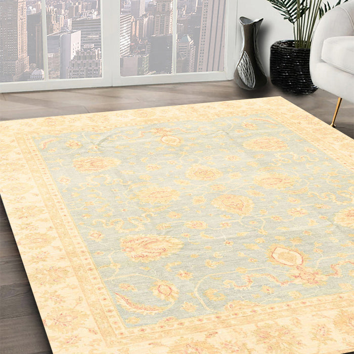 Machine Washable Abstract Brown Gold Rug in a Family Room, wshabs3789