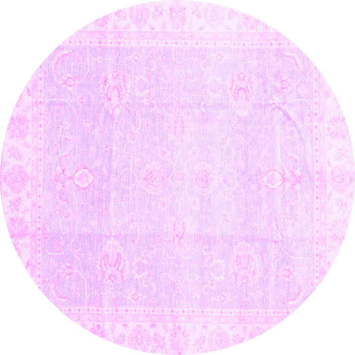 Round Oriental Purple Traditional Rug, abs3789pur