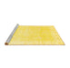 Sideview of Machine Washable Oriental Yellow Traditional Rug, wshabs3789yw