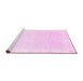 Sideview of Machine Washable Oriental Pink Traditional Rug, wshabs3789pnk