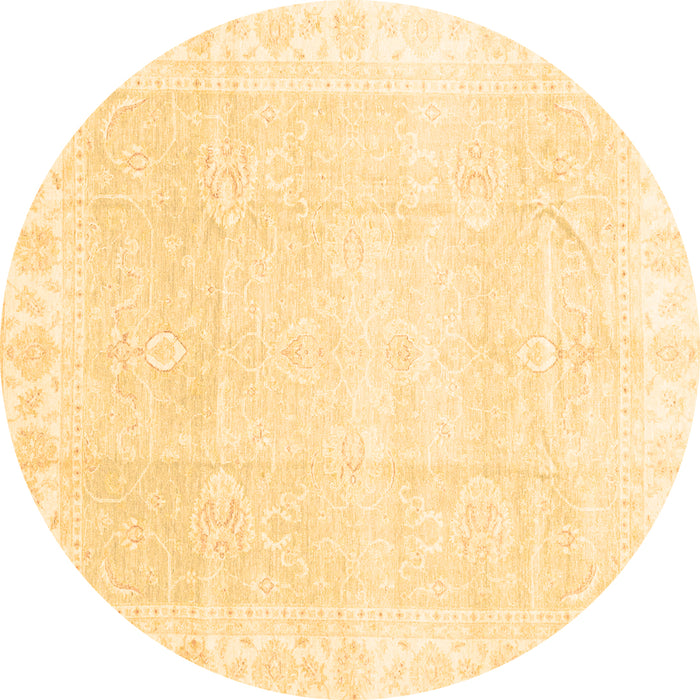 Round Machine Washable Oriental Brown Traditional Rug, wshabs3789brn