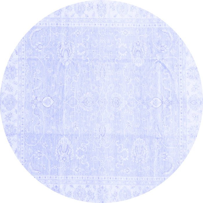 Round Oriental Blue Traditional Rug, abs3789blu