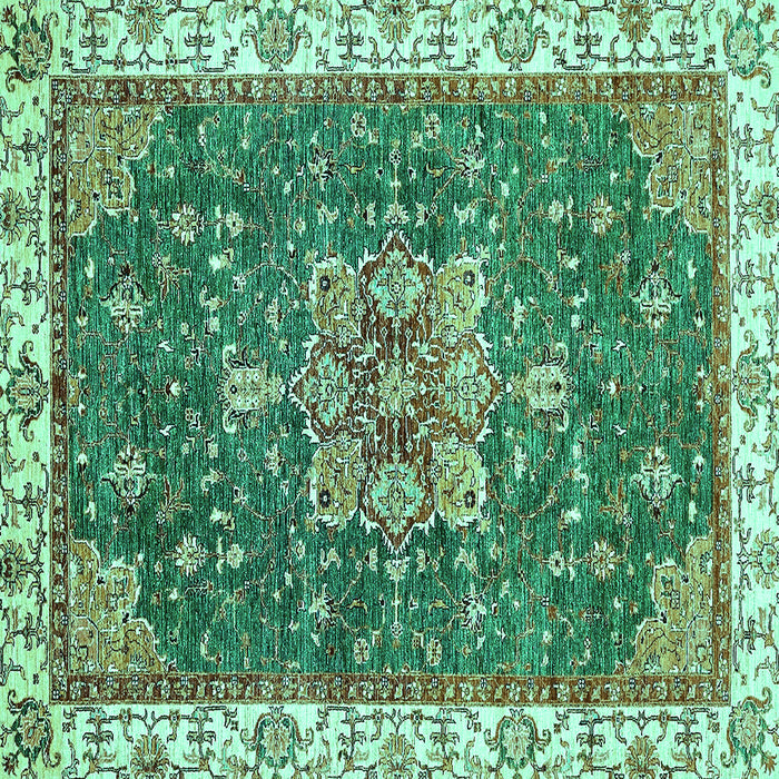 Square Machine Washable Abstract Turquoise Modern Area Rugs, wshabs378turq