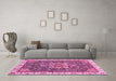 Machine Washable Abstract Pink Modern Rug in a Living Room, wshabs378pnk