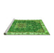 Sideview of Machine Washable Abstract Green Modern Area Rugs, wshabs378grn