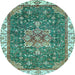 Round Abstract Light Blue Modern Rug, abs378lblu