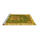 Sideview of Machine Washable Abstract Yellow Modern Rug, wshabs378yw