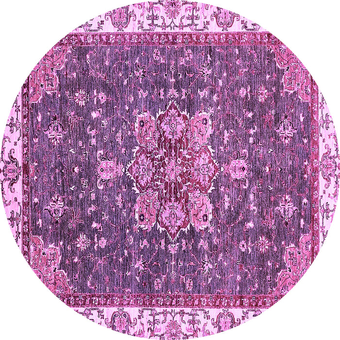 Round Machine Washable Abstract Purple Modern Area Rugs, wshabs378pur
