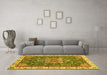 Machine Washable Abstract Yellow Modern Rug in a Living Room, wshabs378yw