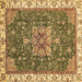 Square Machine Washable Abstract Brown Modern Rug, wshabs378brn