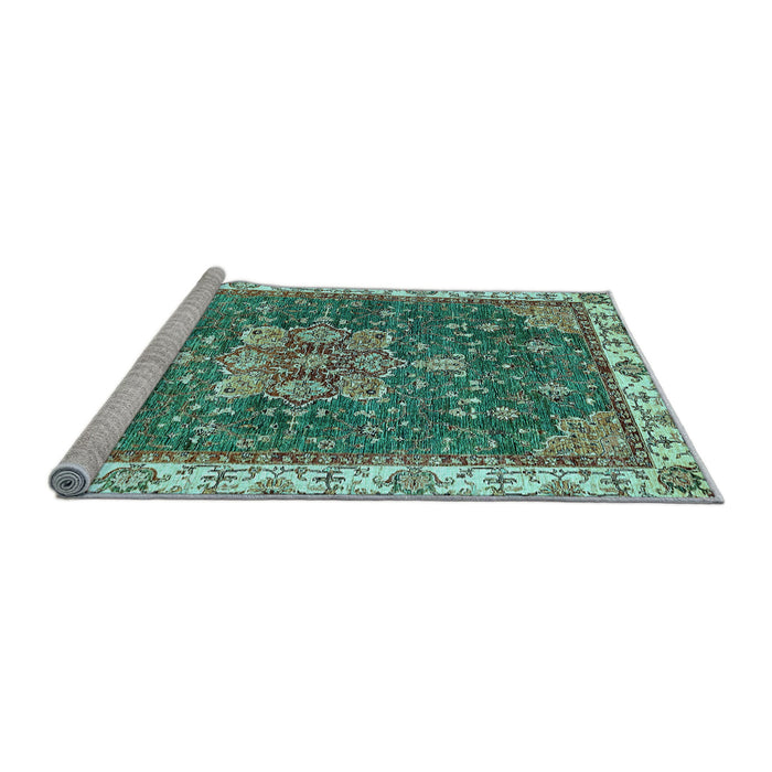 Sideview of Machine Washable Abstract Light Blue Modern Rug, wshabs378lblu