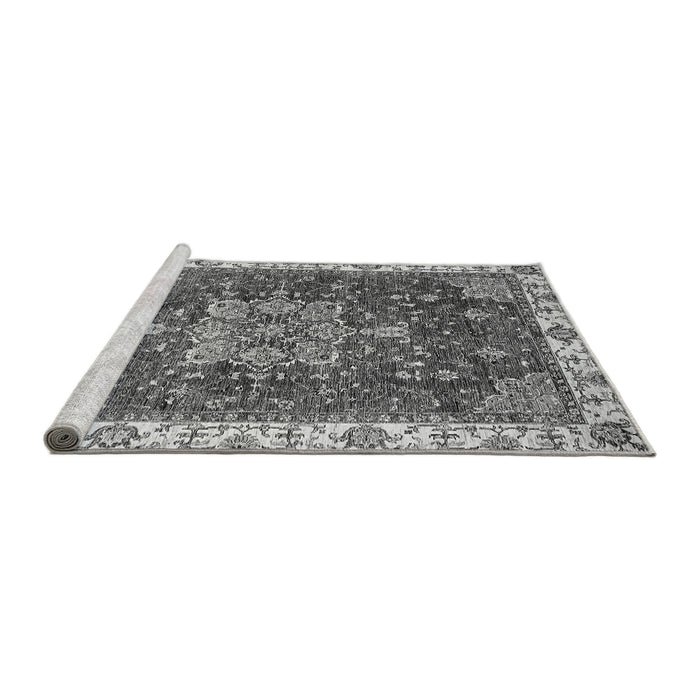 Sideview of Machine Washable Abstract Gray Modern Rug, wshabs378gry