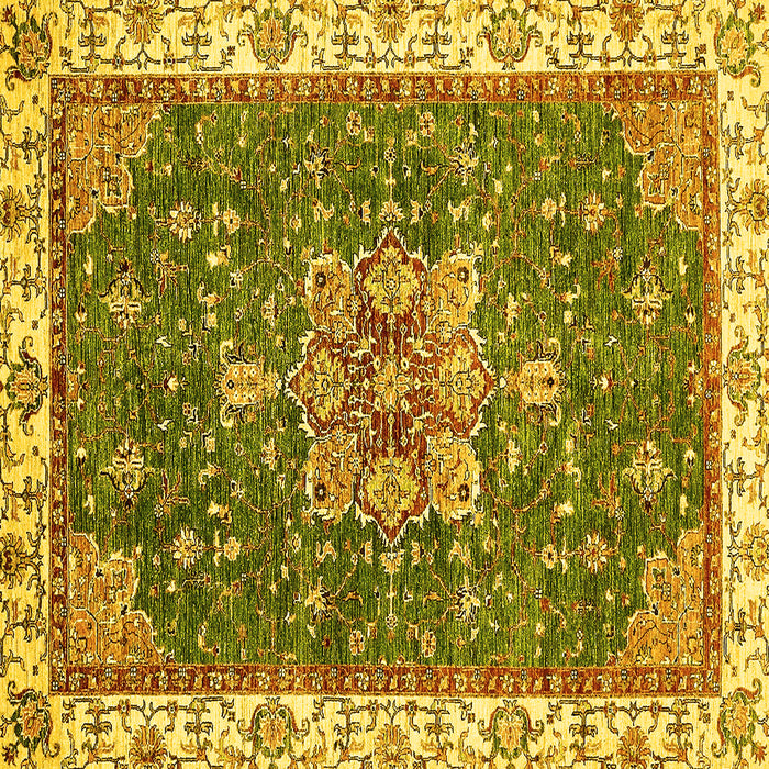 Square Abstract Yellow Modern Rug, abs378yw