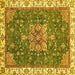 Square Abstract Yellow Modern Rug, abs378yw