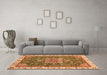 Machine Washable Abstract Orange Modern Area Rugs in a Living Room, wshabs378org