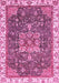 Machine Washable Abstract Pink Modern Rug, wshabs378pnk