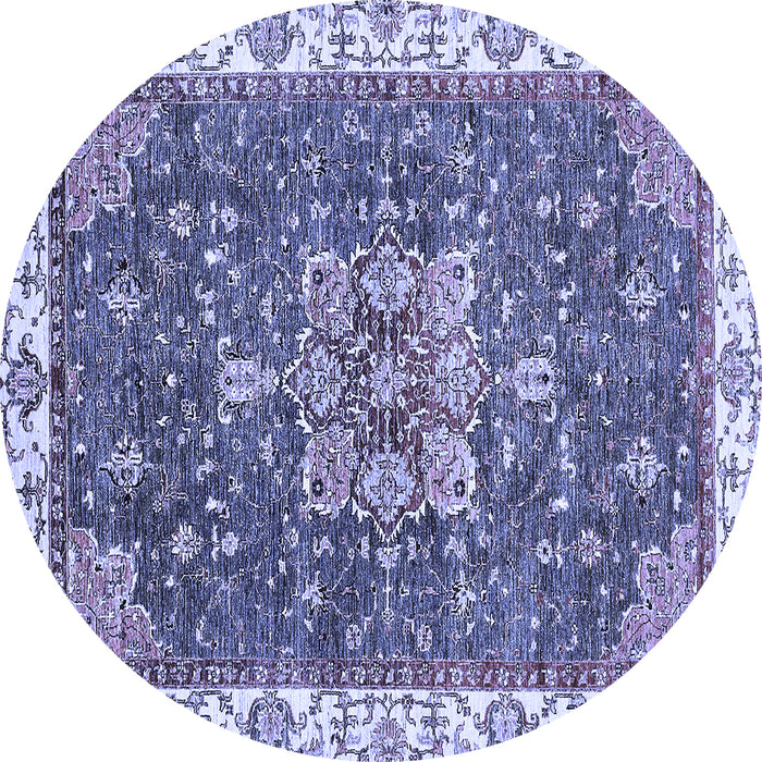 Round Abstract Blue Modern Rug, abs378blu