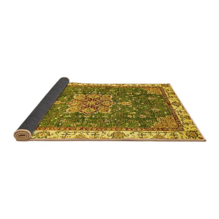 Sideview of Abstract Yellow Modern Rug, abs378yw