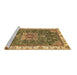 Sideview of Machine Washable Abstract Brown Modern Rug, wshabs378brn