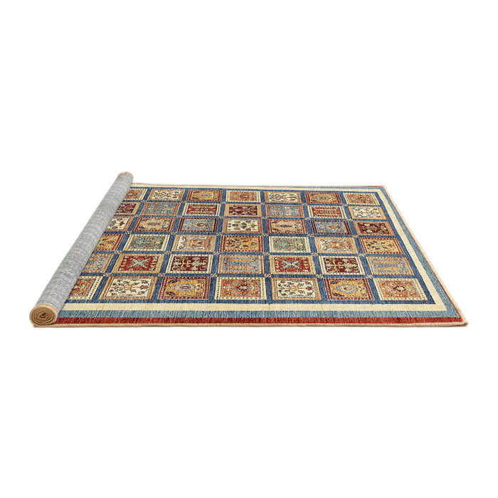 Sideview of Machine Washable Abstract Chestnut Brown Rug, wshabs379