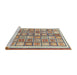 Sideview of Machine Washable Abstract Chestnut Brown Rug, wshabs379