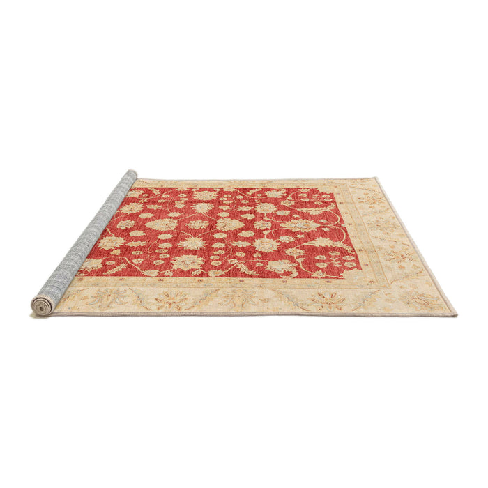 Sideview of Machine Washable Abstract Bright Orange Rug, wshabs3790