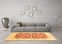 Machine Washable Abstract Brown Modern Rug, wshabs3790brn