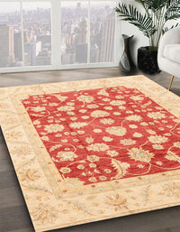 Abstract Bright Orange Modern Rug, abs3790