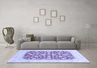 Machine Washable Abstract Blue Modern Rug, wshabs3790blu