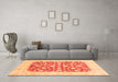 Machine Washable Abstract Orange Modern Area Rugs in a Living Room, wshabs3790org