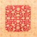 Square Abstract Orange Modern Rug, abs3790org