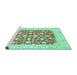 Sideview of Machine Washable Abstract Turquoise Modern Area Rugs, wshabs3790turq