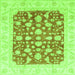 Square Machine Washable Abstract Green Modern Area Rugs, wshabs3790grn