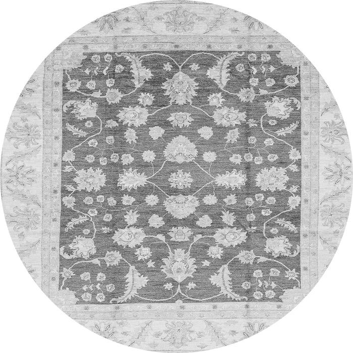 Round Machine Washable Abstract Gray Modern Rug, wshabs3790gry