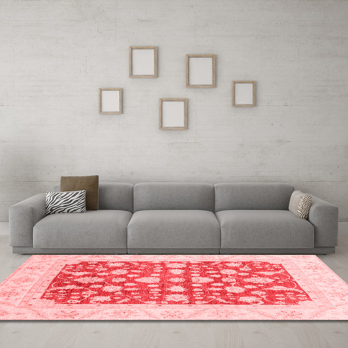 Modern Red Washable Rugs