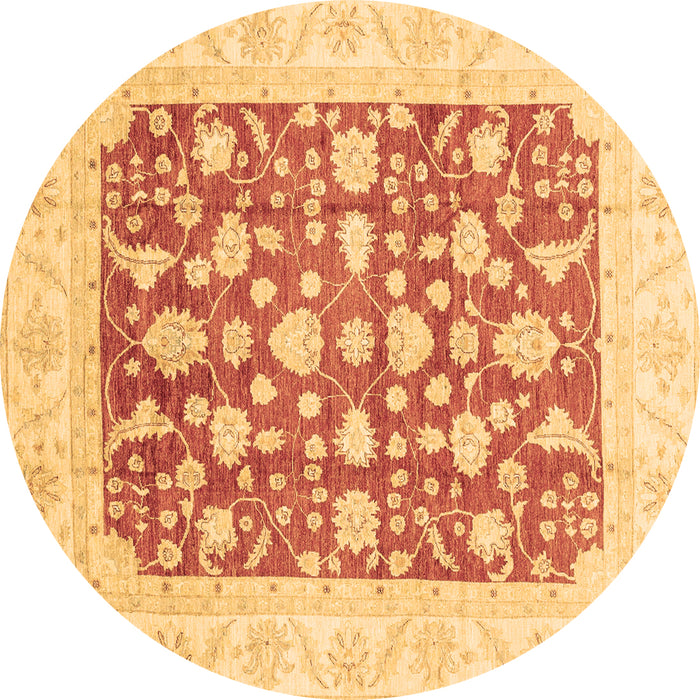 Round Abstract Brown Modern Rug, abs3790brn