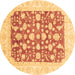 Round Abstract Brown Modern Rug, abs3790brn